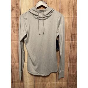 Reebok Small slim long sleeve shirt top active wear athletic grey NWT cowl neck